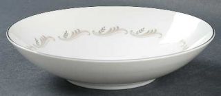 Style House Leilani Coupe Soup Bowl, Fine China Dinnerware   Pink&Gray Scroll Ba