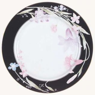 Studio Nova Balmoral Black Dinner Plate, Fine China Dinnerware   Flowers On Blac