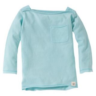 Burts Bees Baby Toddler Girls Boatneck Tee   Clearwater 2T