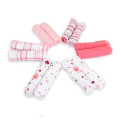 Piccolo Bambino Essential Pink Washcloths (pack Of 12)