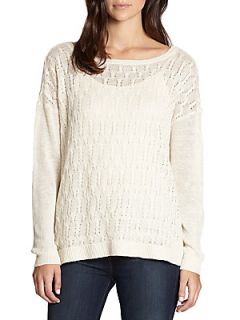 Morie Open Cable Knit Linen Sweater   Chalk