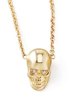 Yellow Gold Skull Pendant Necklace   Zoe Chicco