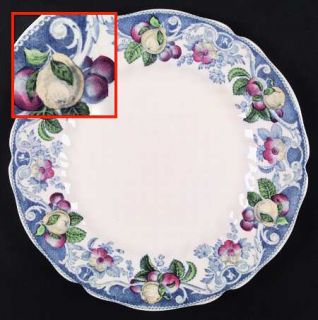 Royal Doulton Pomeroy Blue Multicolor Dinner Plate, Fine China Dinnerware   Mult