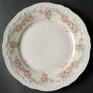 Haviland Yvonne Salad Plate, Fine China Dinnerware   New York, Pink Flowers, Blu