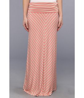Calvin Klein Mitered Strip Maxi Skirt Womens Skirt (Coral)