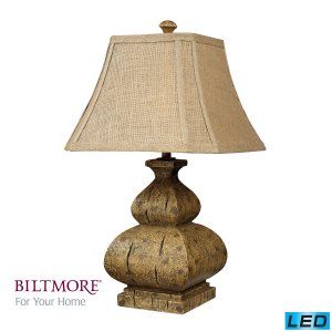 Dimond Lighting DMD D2269 LED Brevard Distressed Large Wood Urn Style Table Lamp
