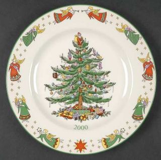 Spode Christmas Tree Green Trim 2000 Collector Plate, Fine China Dinnerware   Ne