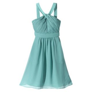 TEVOLIO Womens Plus Size Halter Neck Chiffon Dress   Blue Ocean   18W