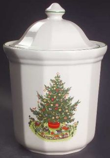 Pfaltzgraff Christmas Heritage Cookie Jar and Lid, Fine China Dinnerware   Multi