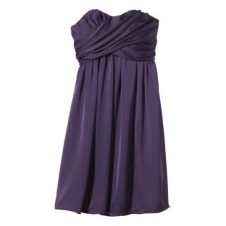 TEVOLIO Womens Satin Strapless Dress   Shiny Plum   4