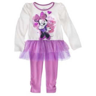 Disney Infant Toddler Girls 2 Piece Minnie Set   Pink 4T