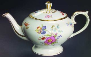Lamberton Linda Lee Teapot & Lid, Fine China Dinnerware   Floral Groups Rim & Ce