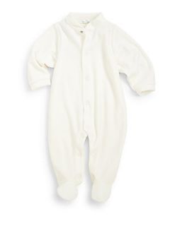 Marie Chantal Infants Angel Wing Velour Sleepsuit   Cream