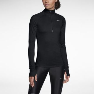 Nike Dri FIT Wool Half Zip Womens Running Top   Black
