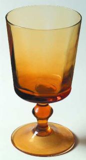 Schmid Heritage Amber Water Goblet   Amber,Optic,Ball Like Stem