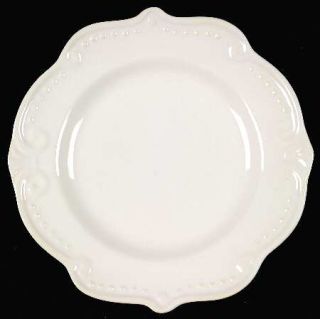 Pfaltzgraff Madrid White Salad Plate, Fine China Dinnerware   Embossed Scrolls,W