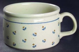 Otagiri Petite Rose Soup Mug, Fine China Dinnerware   Brown Dot Flowers, Blue Le
