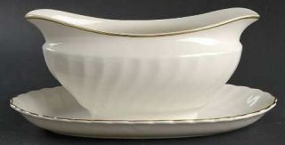 Syracuse Standish Gravy Boat with Attached Underplate, Fine China Dinnerware   W