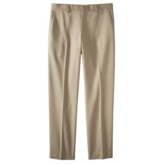 Mens Tailored Fit Herringbone Microfiber Pants   Khaki 38x34