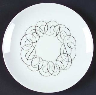 Rosenthal   Continental Script Salad Plate, Fine China Dinnerware   Black Squigg