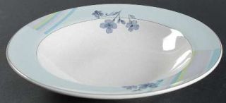 Studio Nova Gabrielle Rim Soup Bowl, Fine China Dinnerware   Purple Flowers, Mul