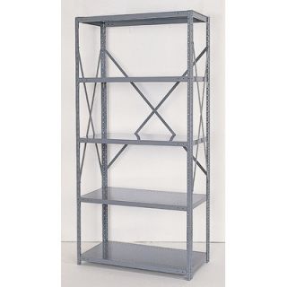 Republic Industrial Clip Open Shelving Beaded Post Units with 5 Shelf Frames