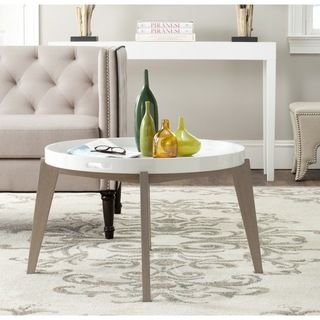Safavieh Echo White/ Grey Lacquer End Table (White/ GreyMaterials MDFFinish White and GreyDimensions 18 inches high x 28 inches wide x 28 inches deepThis product will ship to you in 1 box.Assembly required )