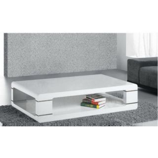 Armen Living 802D Rectangle White Lacquer Coffee Table   LC802DCOWH