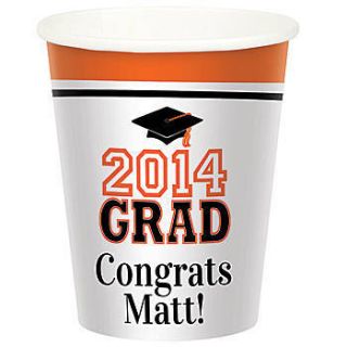 Orange Grad Success Personalized Cups