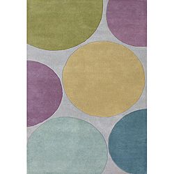 Hand tufted Metro Circles Multicolored Wool Rug (8 X 10)
