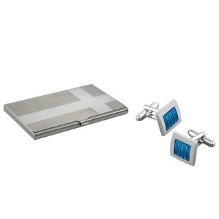 Basacc Blue Silver Cufflink/ Card Holder (Blue/ Silver SquareAll rights reserved. All trade names are registered trademarks of respective manufacturers listed.California PROPOSITION 65 WARNING This product may contain one or more chemicals known to the S