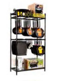 Lodge 3 ft Fixture w/ Adjustable Bars & Free Sliding Hanging Hooks, Metal, Black