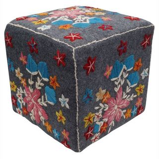 Nuloom Ethnic Chic Cube Pouf (Grey, MultiDimensions 16 inches high x 18 inches wide x 18 inches longThe handcrafted touch of artisan skill creates variations in color, size and design. If buying two of the same item, slight differences should be expected