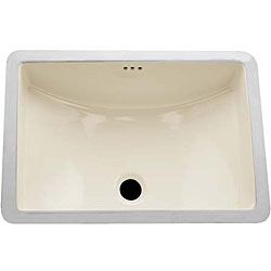Highpoint Collection Ceramic 18x12 inch Undermount Vanity Sink  Bisque (Bisque Uses standard USA drains *Template not included with ceramic sinks. )
