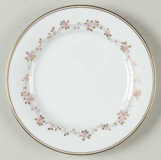 Noritake Kingston Bread & Butter Plate, Fine China Dinnerware   Pink Roses, Gold