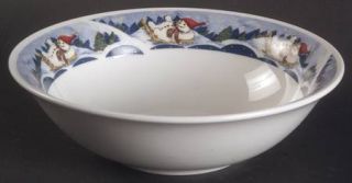 Oneida Snow Valley Coupe Cereal Bowl, Fine China Dinnerware   Sledding Snowman R