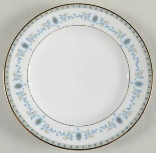 Franconia   Krautheim Toscana Luncheon Plate, Fine China Dinnerware   Blue&Tan F