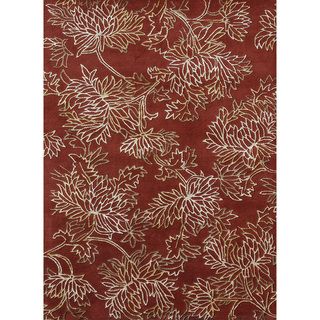 Hand tufted Jackson Red Wool Rug (50 X 76)