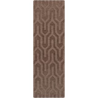 Hand Loomed Lille Solid Tone on tone Geometric Wool Area Rug (26 X 8)