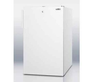 Summit Refrigeration 20 in Undercounter Freezer w/ 1 Section & Manual Defrost, White/Stainless, 2.8 cu ft, ADA