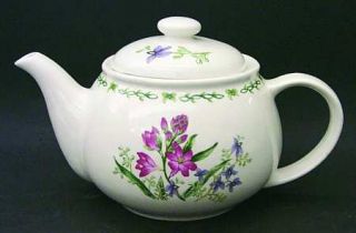 Thomson Floral Garden Teapot & Lid, Fine China Dinnerware   Various Flowers,Garl