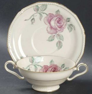 Royal Tettau Puritan Footed Cream Soup Bowl & Saucer Set, Fine China Dinnerware