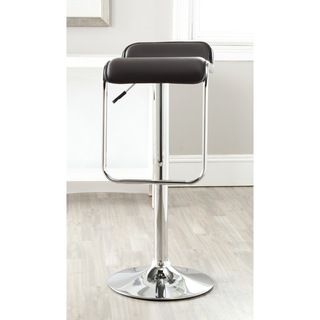 Safavieh Taronda Brown Adjustable Height Swivel Bar Stool (BrownMaterials Plywood, Chrome Steel and FoamFinish NaturalSeat dimensions 13.8 inches wide x inches deepSeat height 23.8 32.3 inchesDimensions 25.6 34.3 inches high x 16.1 inches wide x 18.5