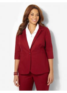 Catherines Plus Size Double Weave Blazer   Womens Size 2X, Brown