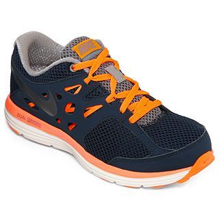Nike Dual Fusion Lite Grade School Boys Running Shoes, Orange/Grey, Boys