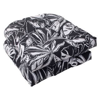 Pillow Perfect Kiara Polyester Black Wicker Outdoor Seat Cushions (set Of 2) (Black/whiteMaterials 100 percent spun polyesterFill 100 percent polyester fiberClosure Sewn seamWeather resistant YesUV protection Care instructions Spot clean/hand wash wi