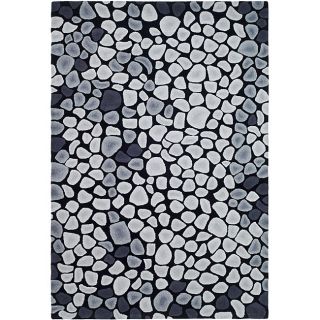 Handmade Soho Pebbles Black/ Grey N. Z. Wool Rug (76 X 96) (GreyPattern GeometricTip We recommend the use of a non skid pad to keep the rug in place on smooth surfaces.All rug sizes are approximate. Due to the difference of monitor colors, some rug colo