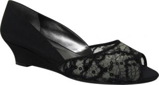 Womens J. Renee Lynn   Black Lace/Mesh/Satin Low Heel Shoes