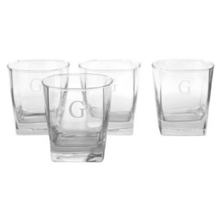 Personalized Monogram Whiskey Glass Set of 4   G