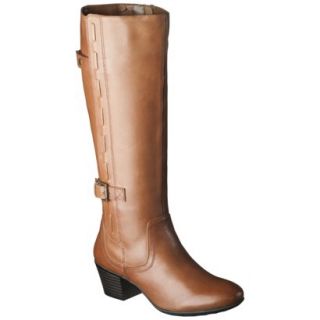 Womens Merona Janie Genuine Leather Tall Boot   Cognac 6.5